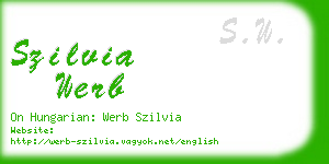 szilvia werb business card